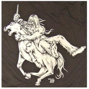 Sasquatch Riding a Unicorn