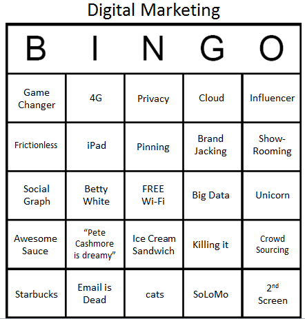 Digital Marketing Buzzword Bingo