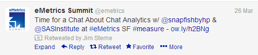 Jim Sterne Tweets about #emetrics