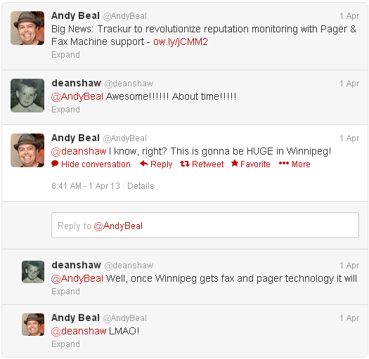 @AndyBeal is nice to me again